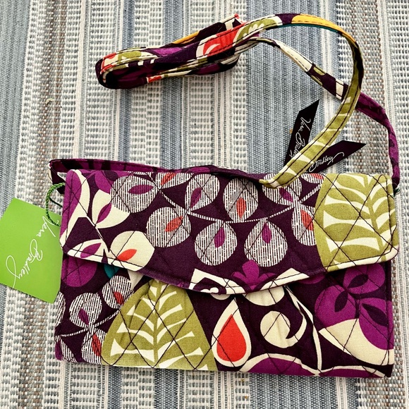 Vera Bradley Handbags - Vera Bradley Strap Wallet Plum Crazy Trifold